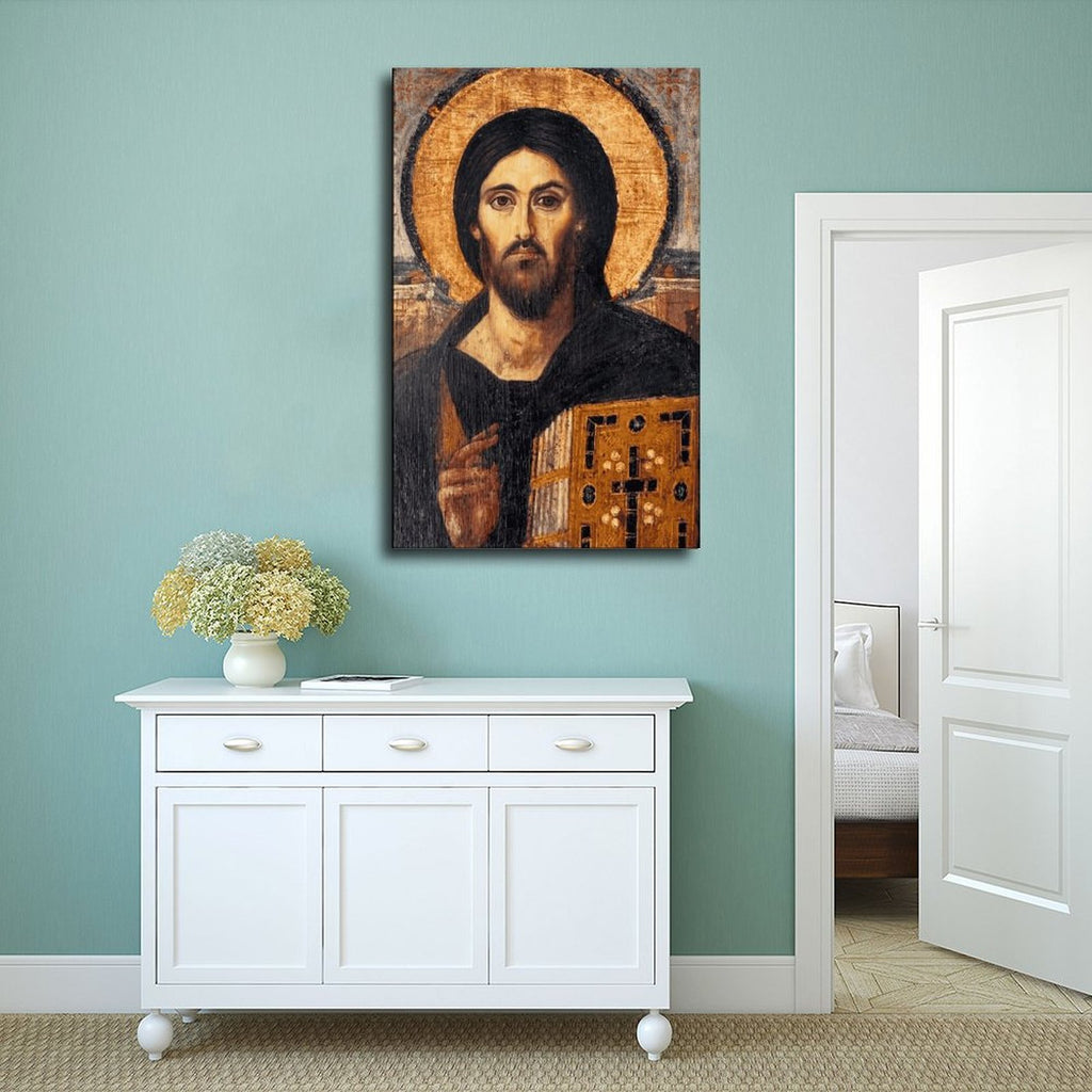 sacred christ icon christian — Wrapped Canvas SCENE_02