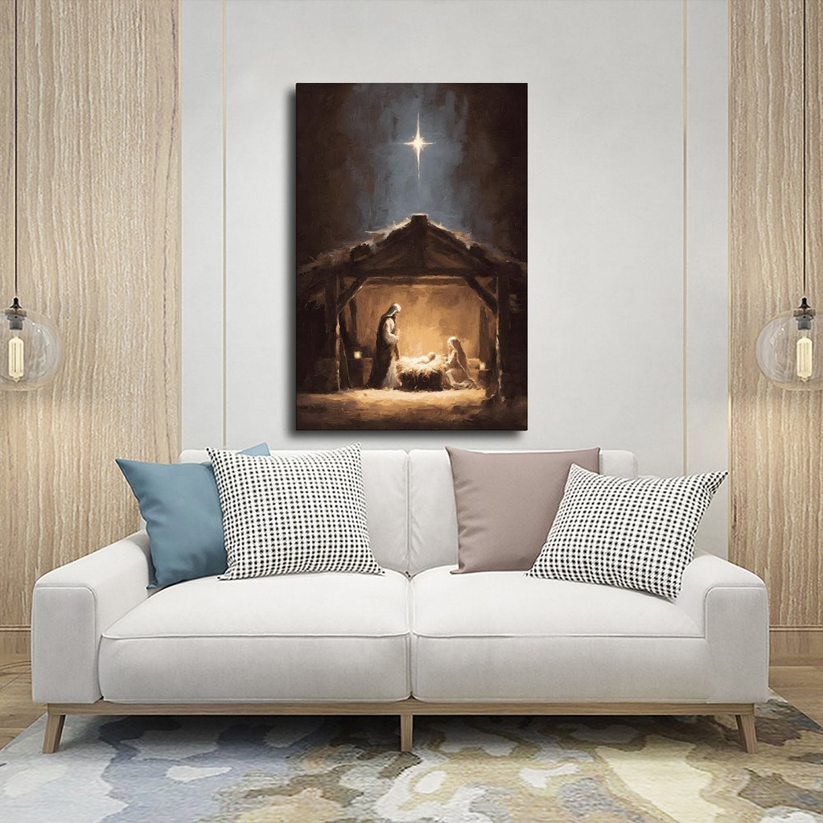 nativity manger holy night christian — Wrapped Canvas SCENE_03