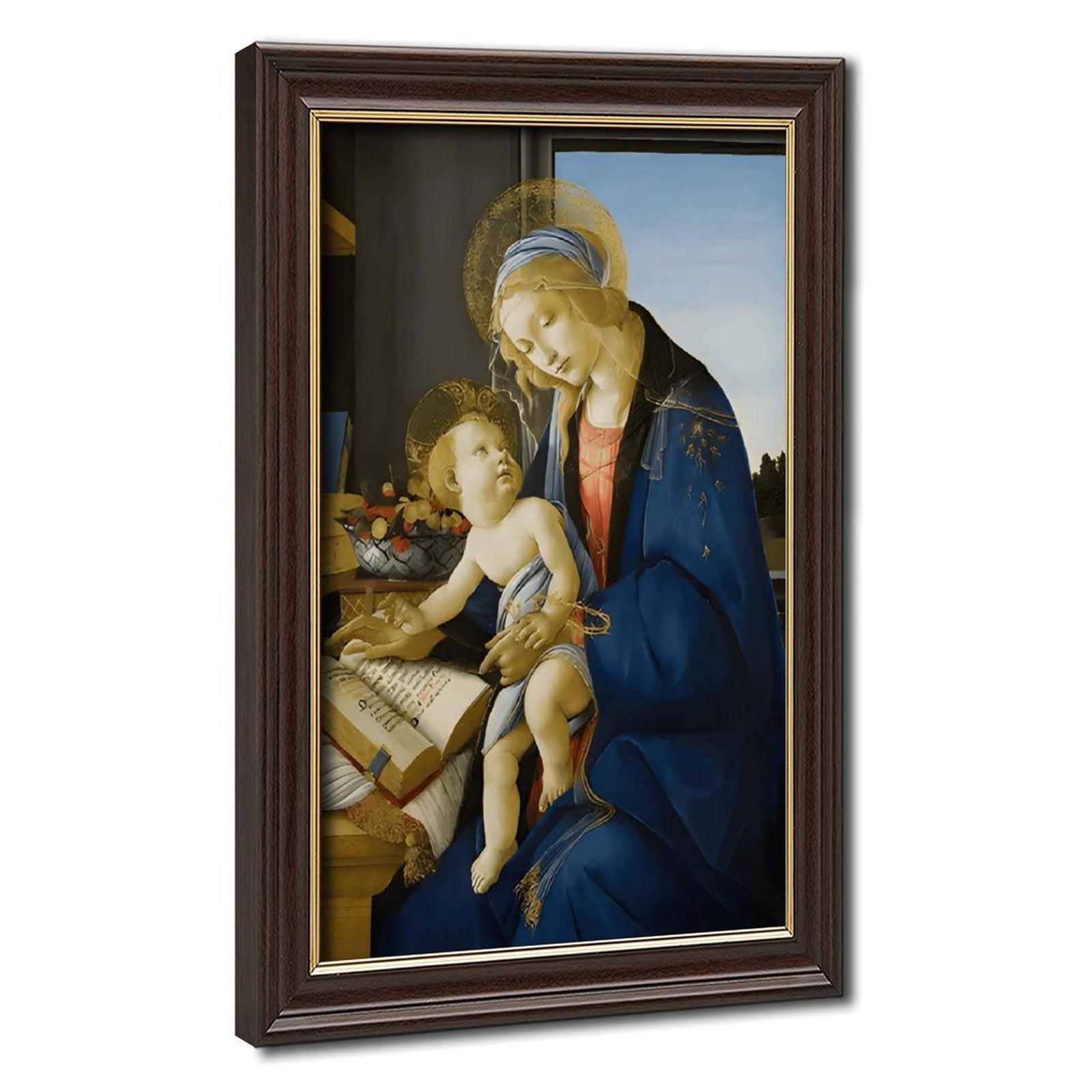 madonna holding child christian — Wood Grain Gold Frame HERO