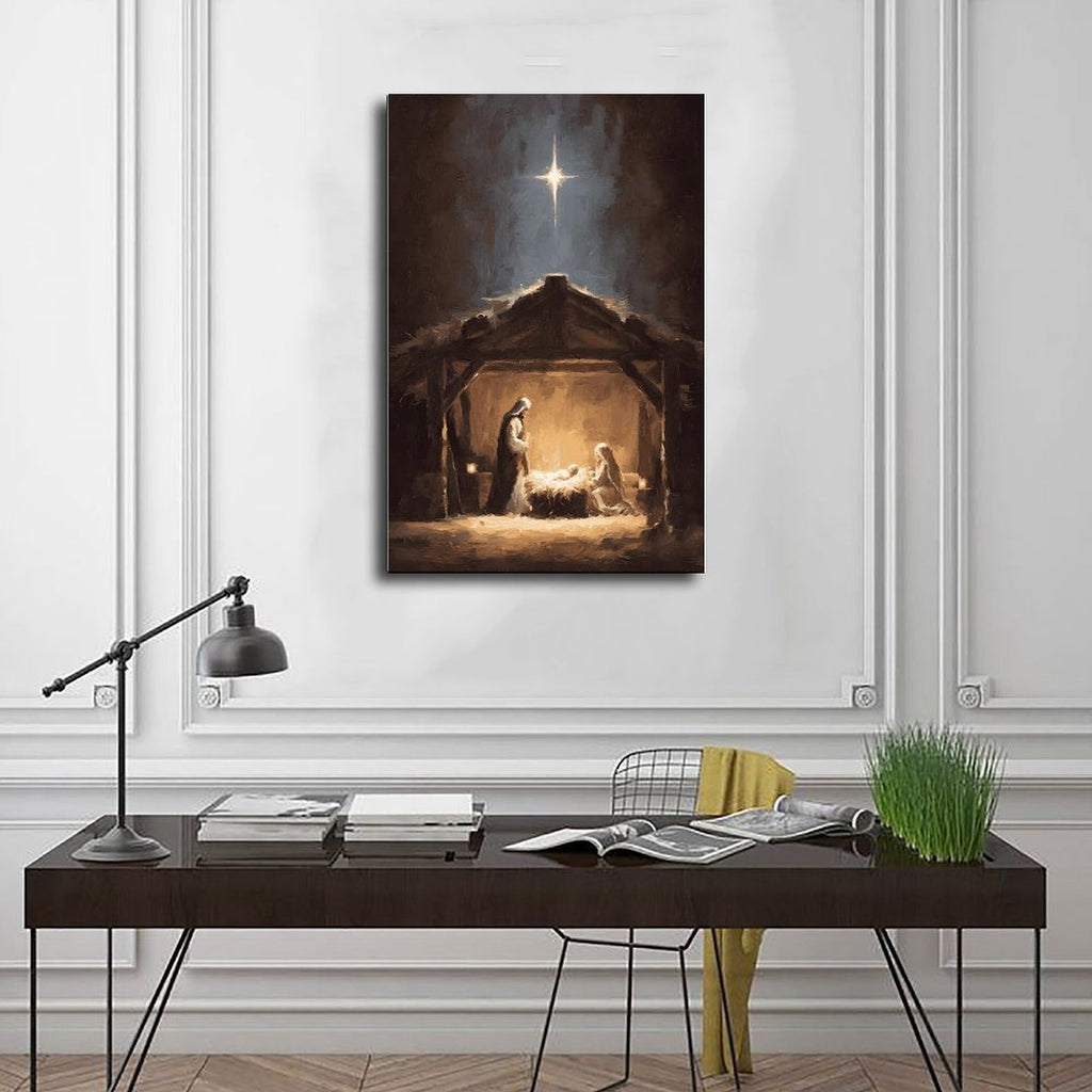 nativity manger holy night christian — Wrapped Canvas SCENE_01