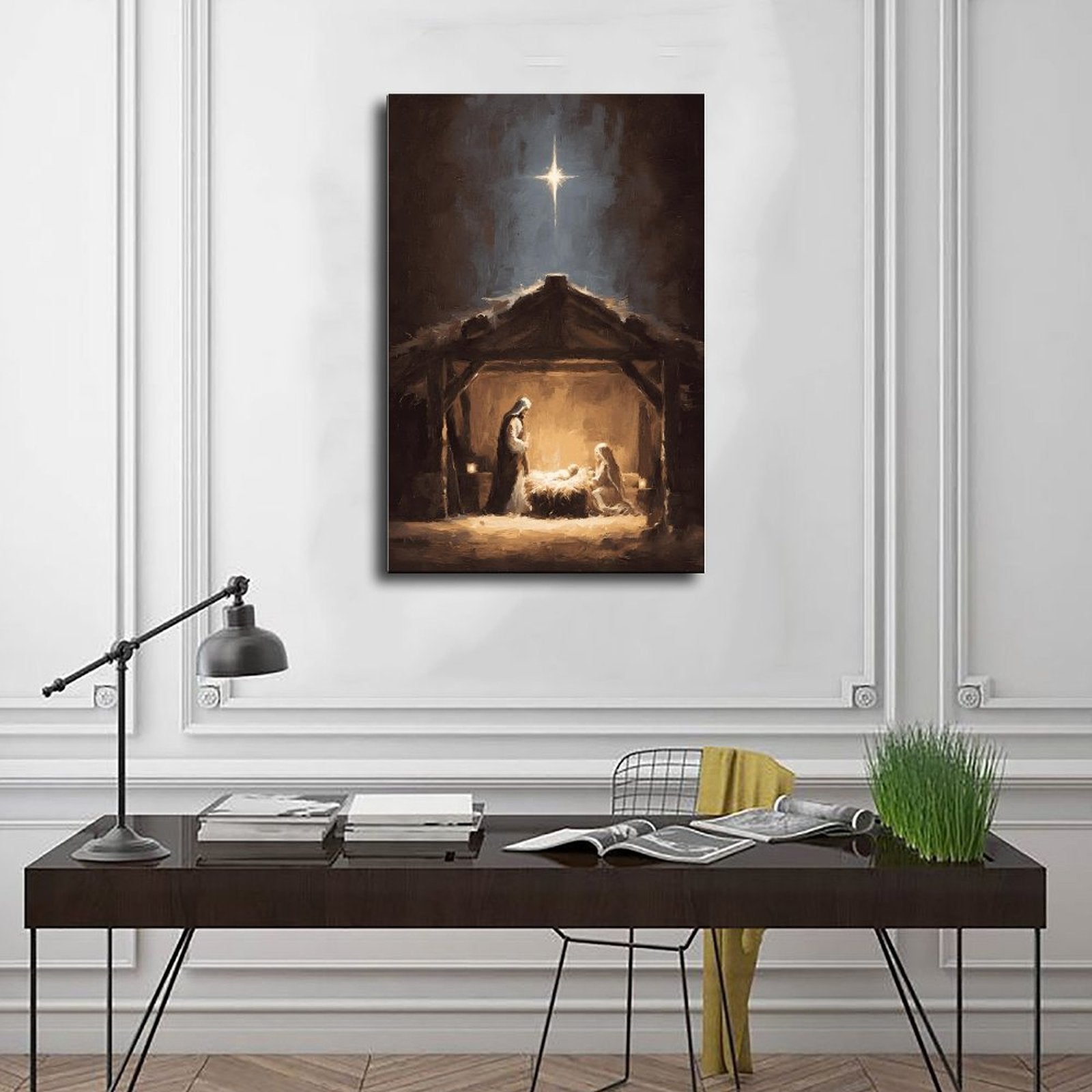 nativity manger holy night christian — Wrapped Canvas SCENE_01
