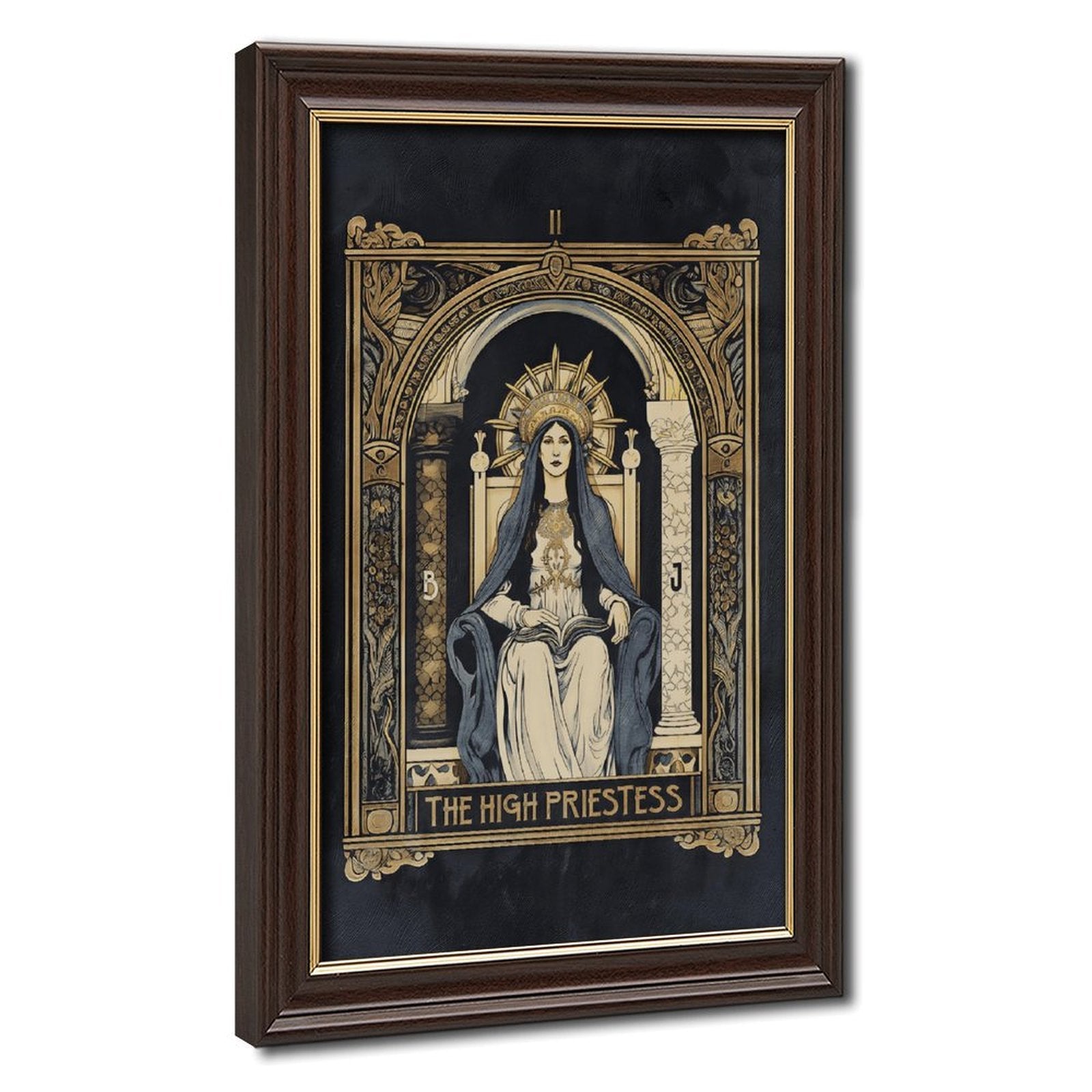 prayer at sacred shrine christian — Wood Grain Gold Frame HERO