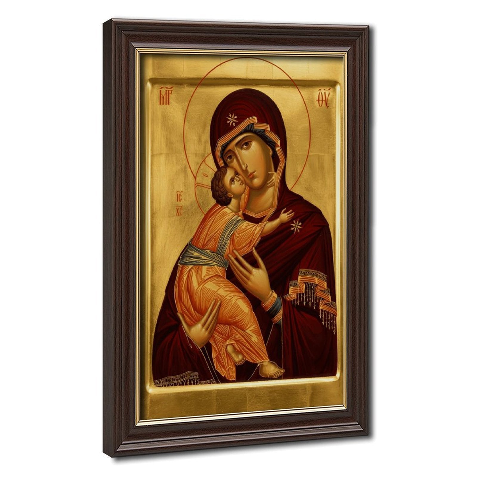 madonna and child sacred icon christian — Wood Grain Gold Frame HERO