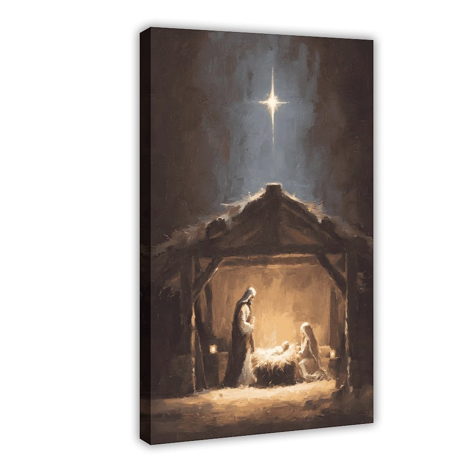 nativity manger holy night christian — Wrapped Canvas HERO