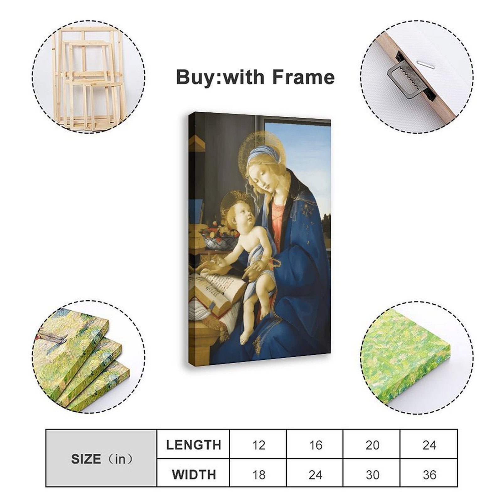 madonna holding child christian — Wrapped Canvas SIZE_GUIDE