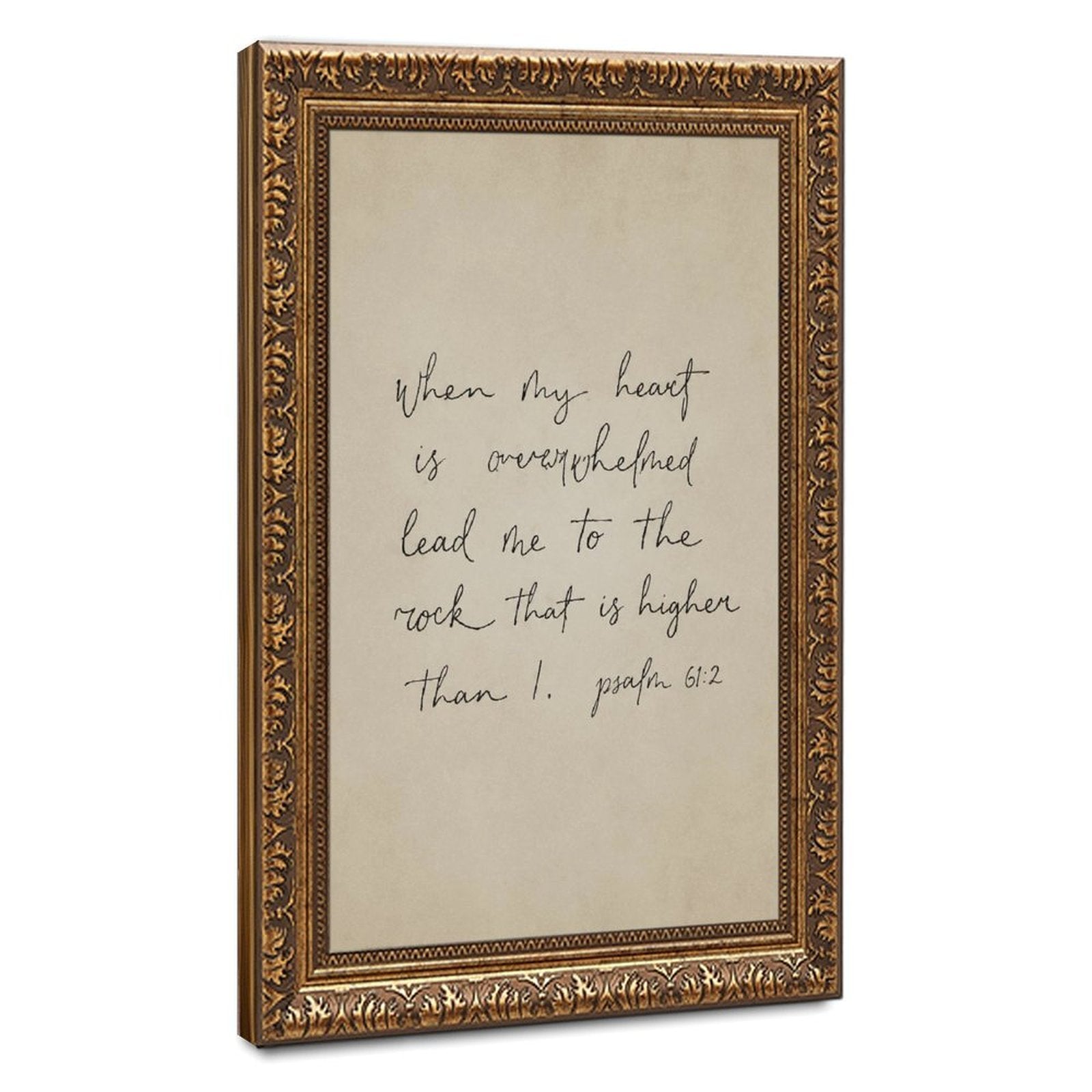 handwritten scripture verse typography in warm cream, soft gray tones — Vintage Gold Frame HERO