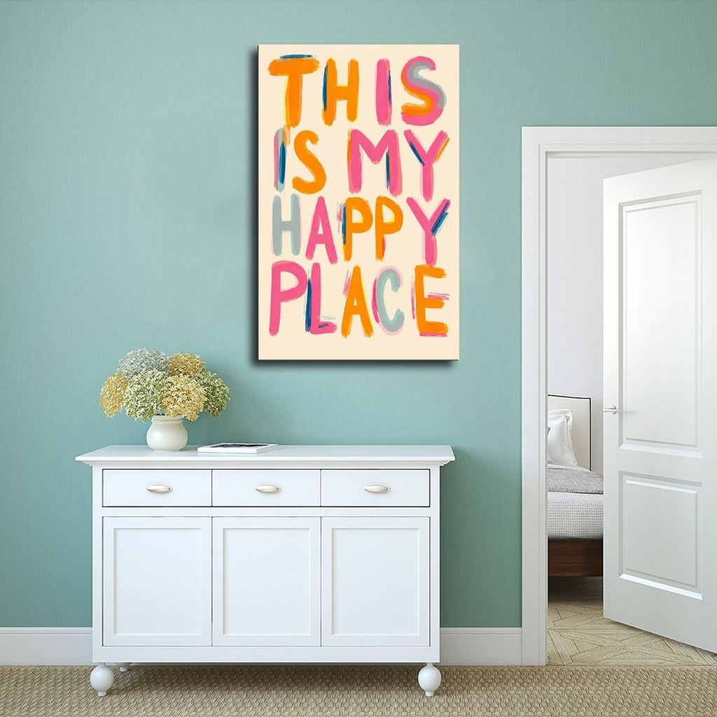 colorful hand-painted typography in orange, pink, aqua tones — Wrapped Canvas SCENE_02