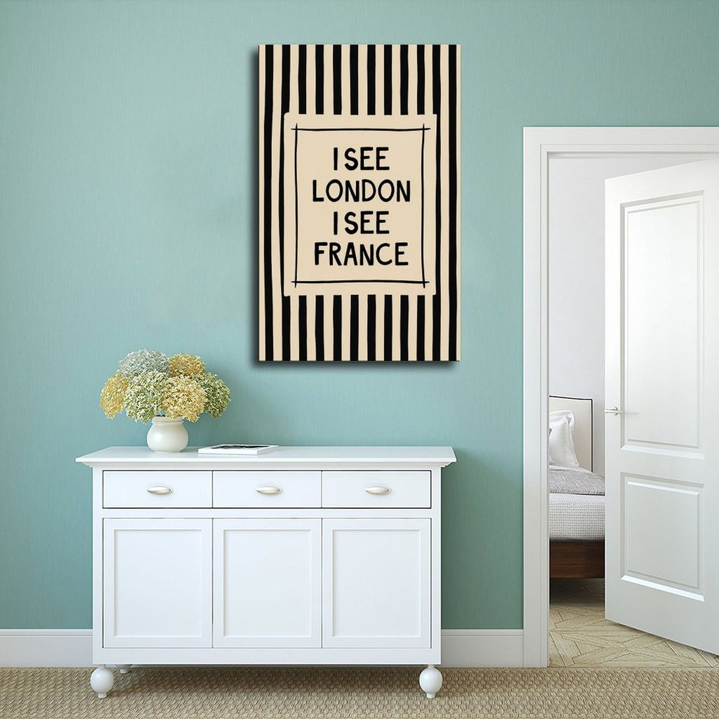 bold black-and-cream striped typography in black, cream tones — Wrapped Canvas SCENE_02