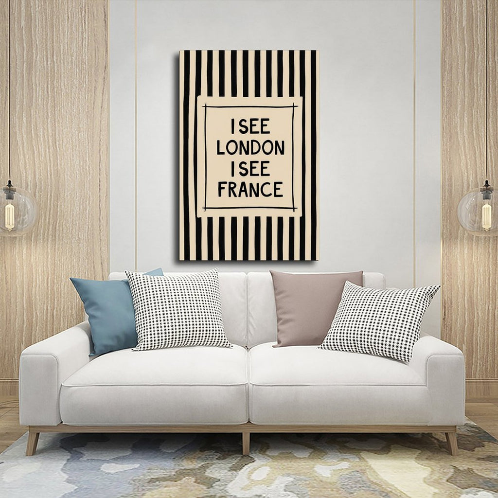bold black-and-cream striped typography in black, cream tones — Wrapped Canvas SCENE_03