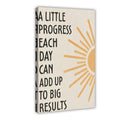 motivational typography with a sunburst motif in black, mustard yellow, cream tones — Wrapped Canvas HERO