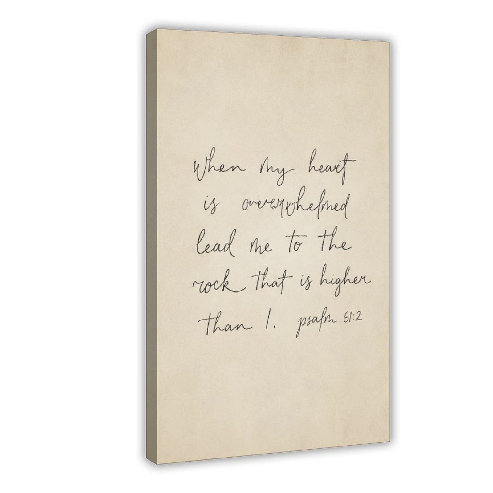 handwritten scripture verse typography in warm cream, soft gray tones — Wrapped Canvas HERO