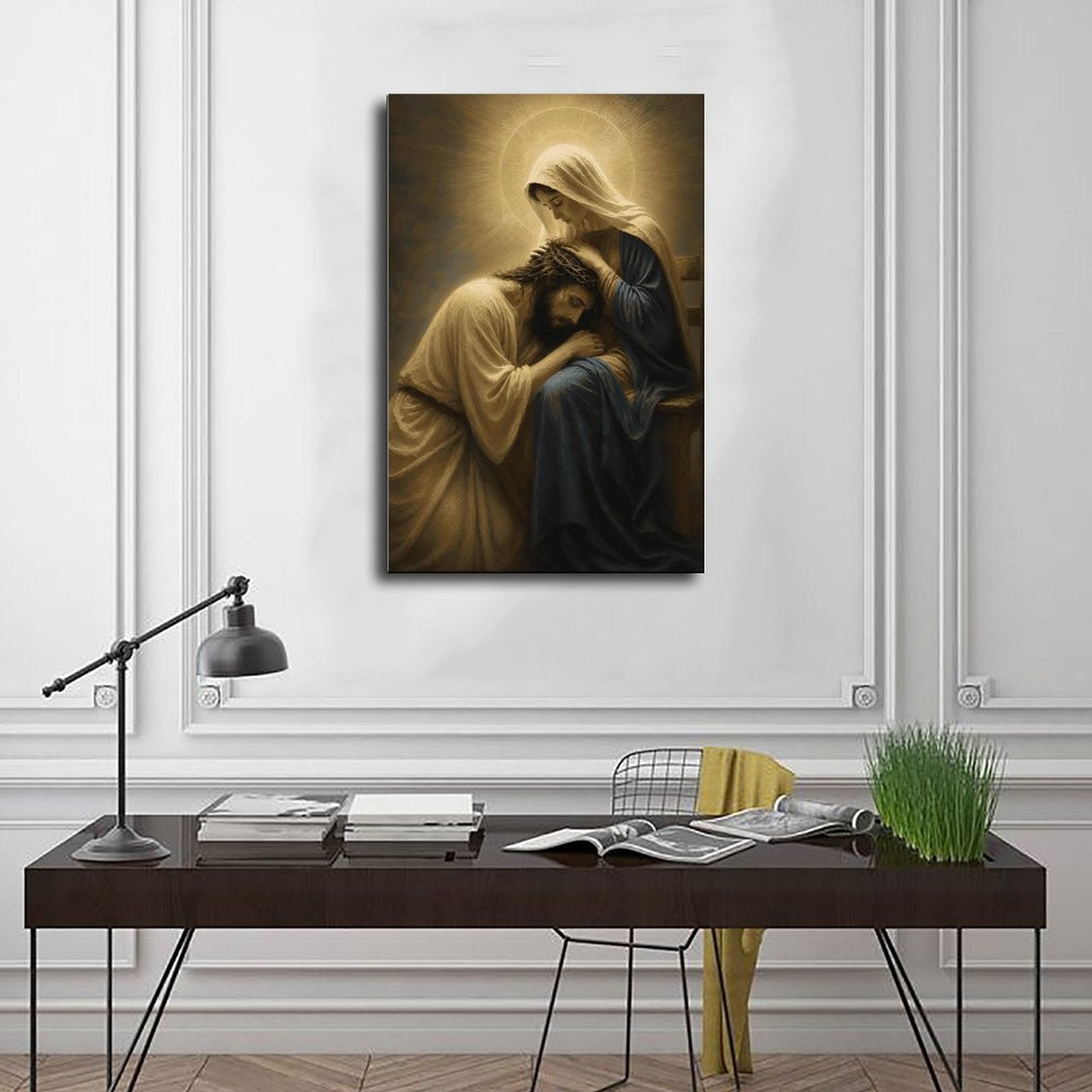 compassionate good shepherd christian — Wrapped Canvas SCENE_01