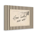 handwritten gratitude quote on a vintage postcard in cream, black, sepia tones — Wrapped Canvas HERO