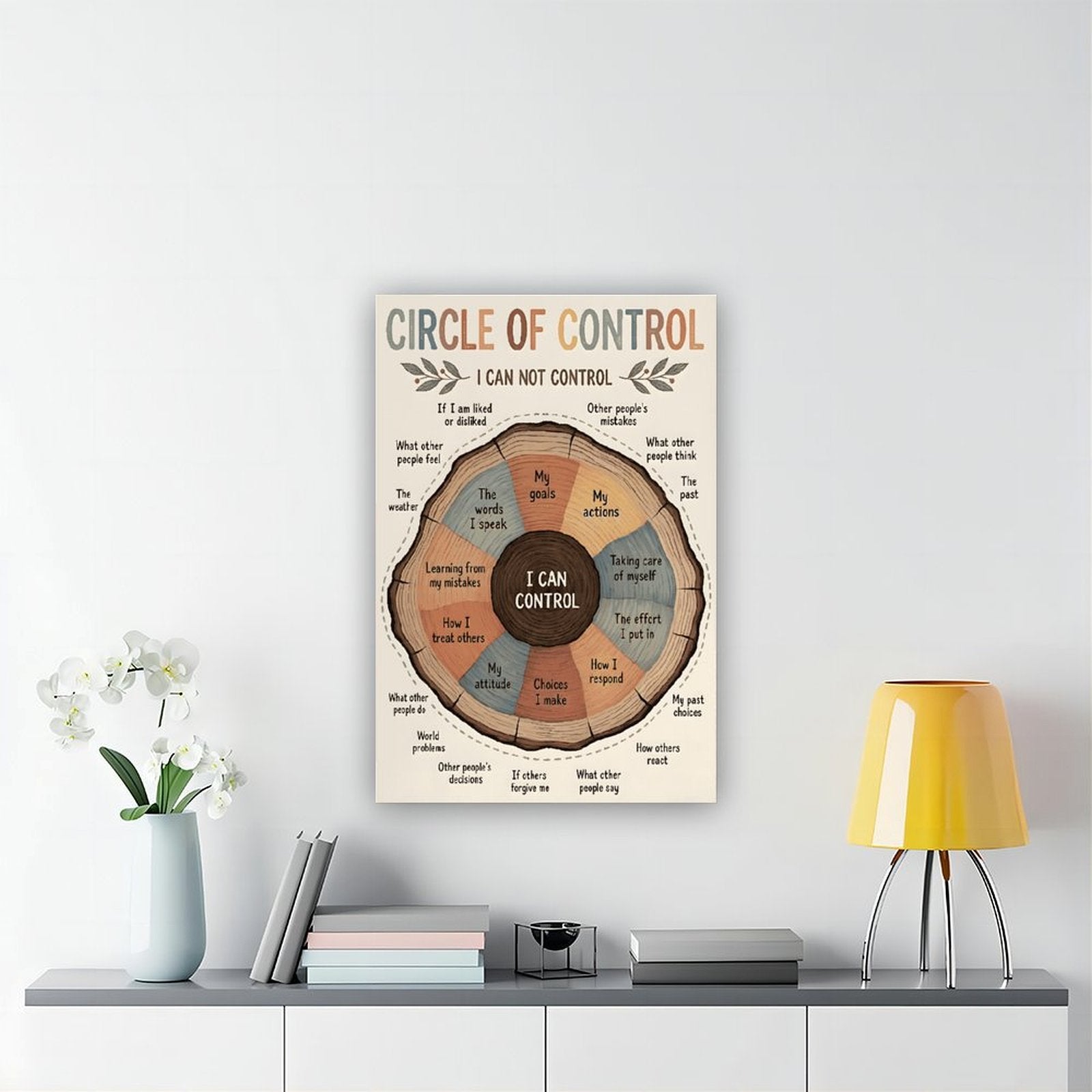 Circle of Control self-reflection infographic in infographic design style — Wrapped Canvas SCENE_04