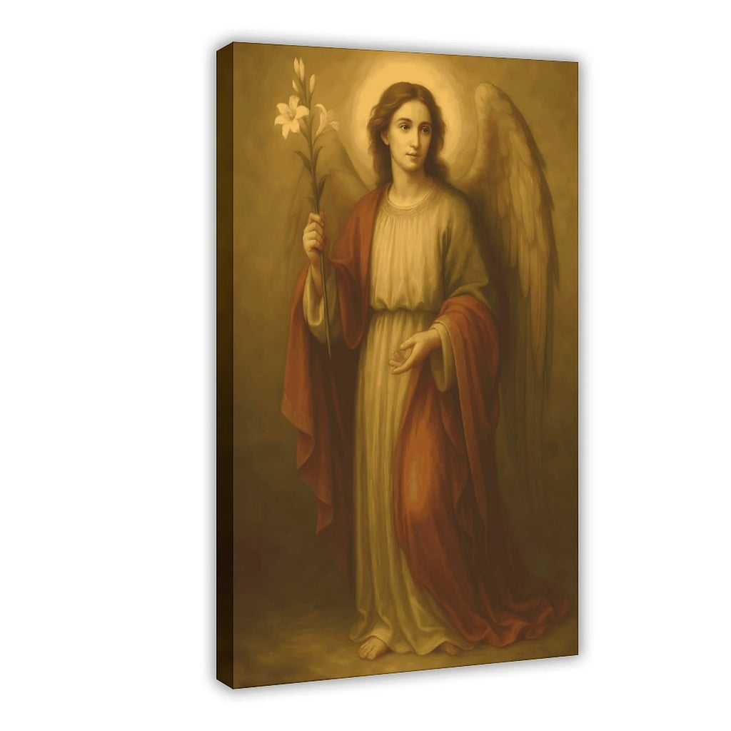 Golden Robed Saint Christian portrait canvas wall art — Wrapped Canvas HERO
