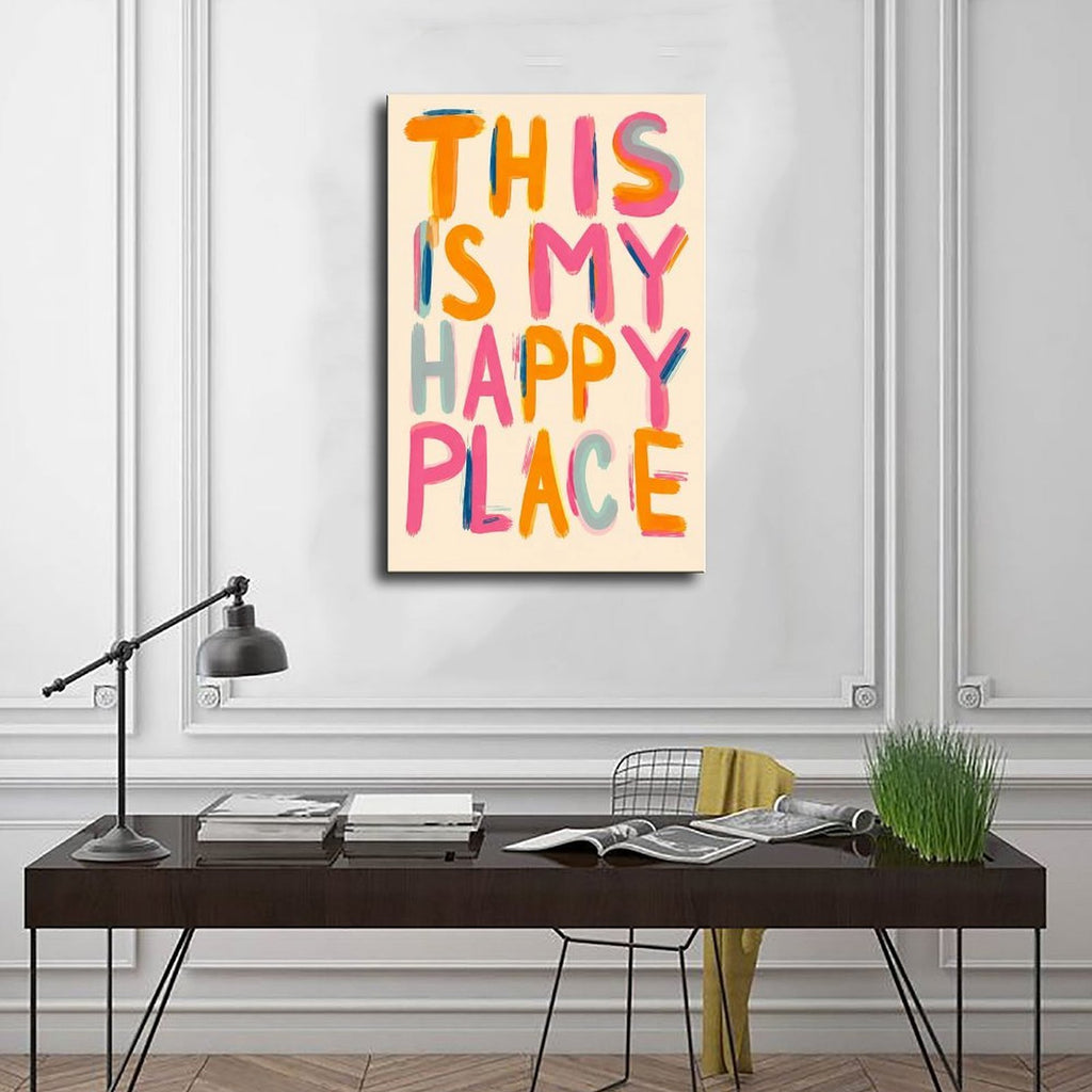 colorful hand-painted typography in orange, pink, aqua tones — Wrapped Canvas SCENE_01