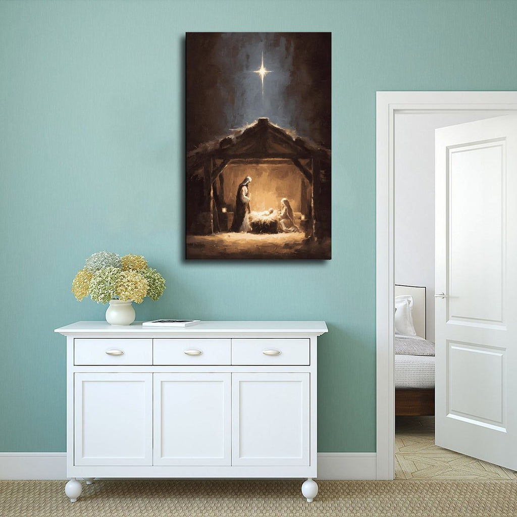 nativity manger holy night christian — Wrapped Canvas SCENE_02