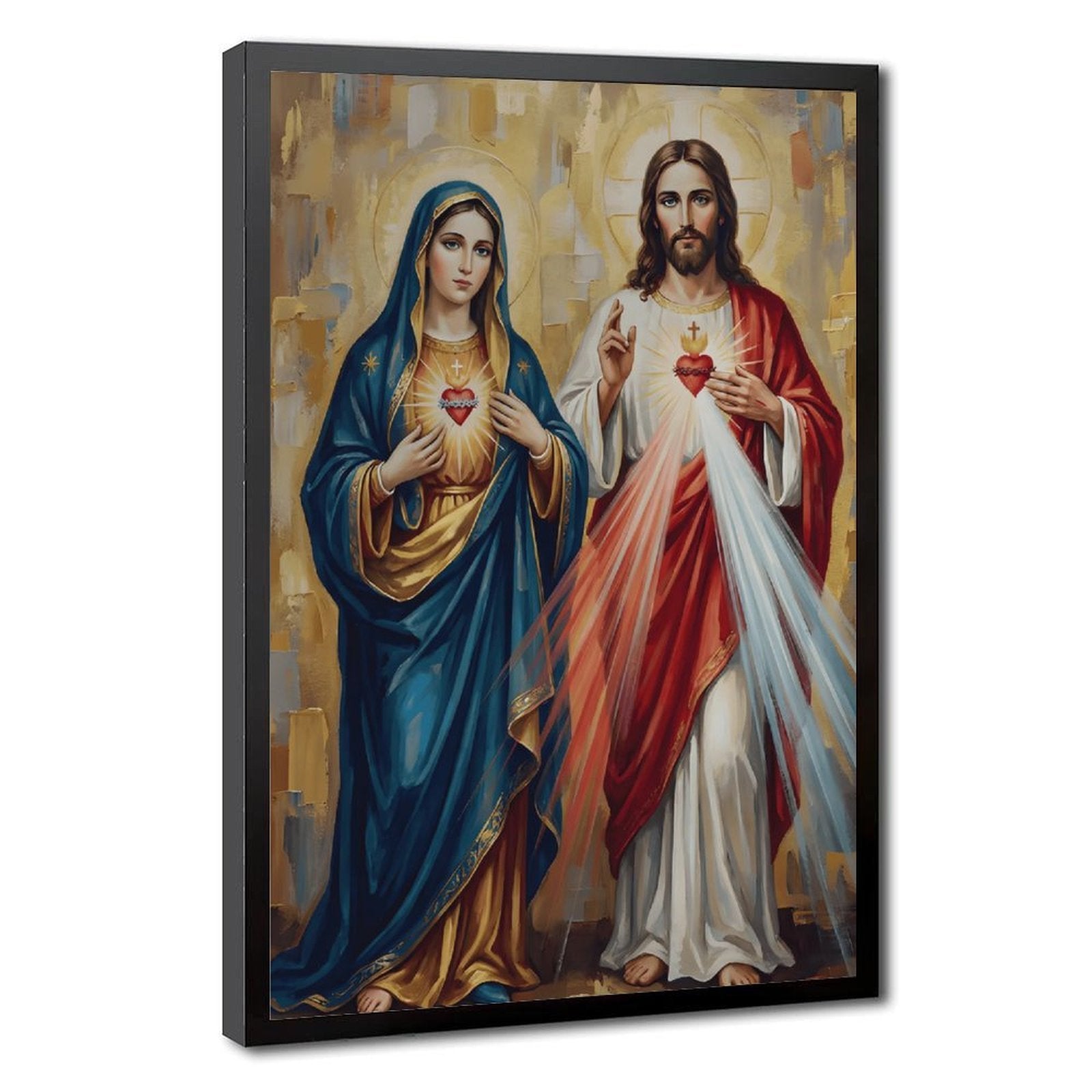 sacred hearts madonna and christ christian — Black Frame HERO