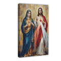 sacred hearts madonna and christ christian — Wrapped Canvas HERO