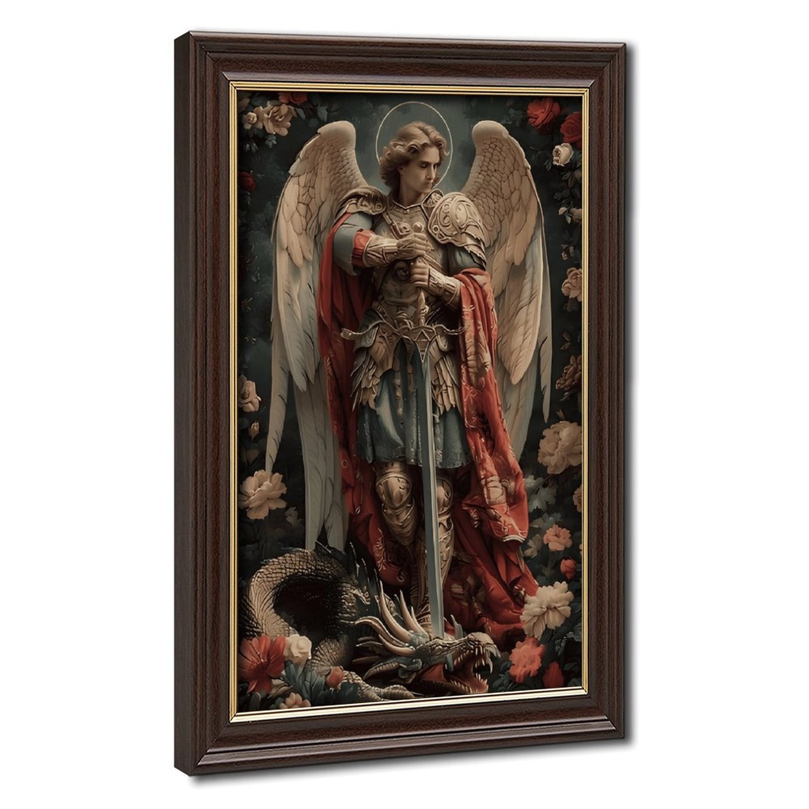 guardian angel devotional christian — Wood Grain Gold Frame HERO
