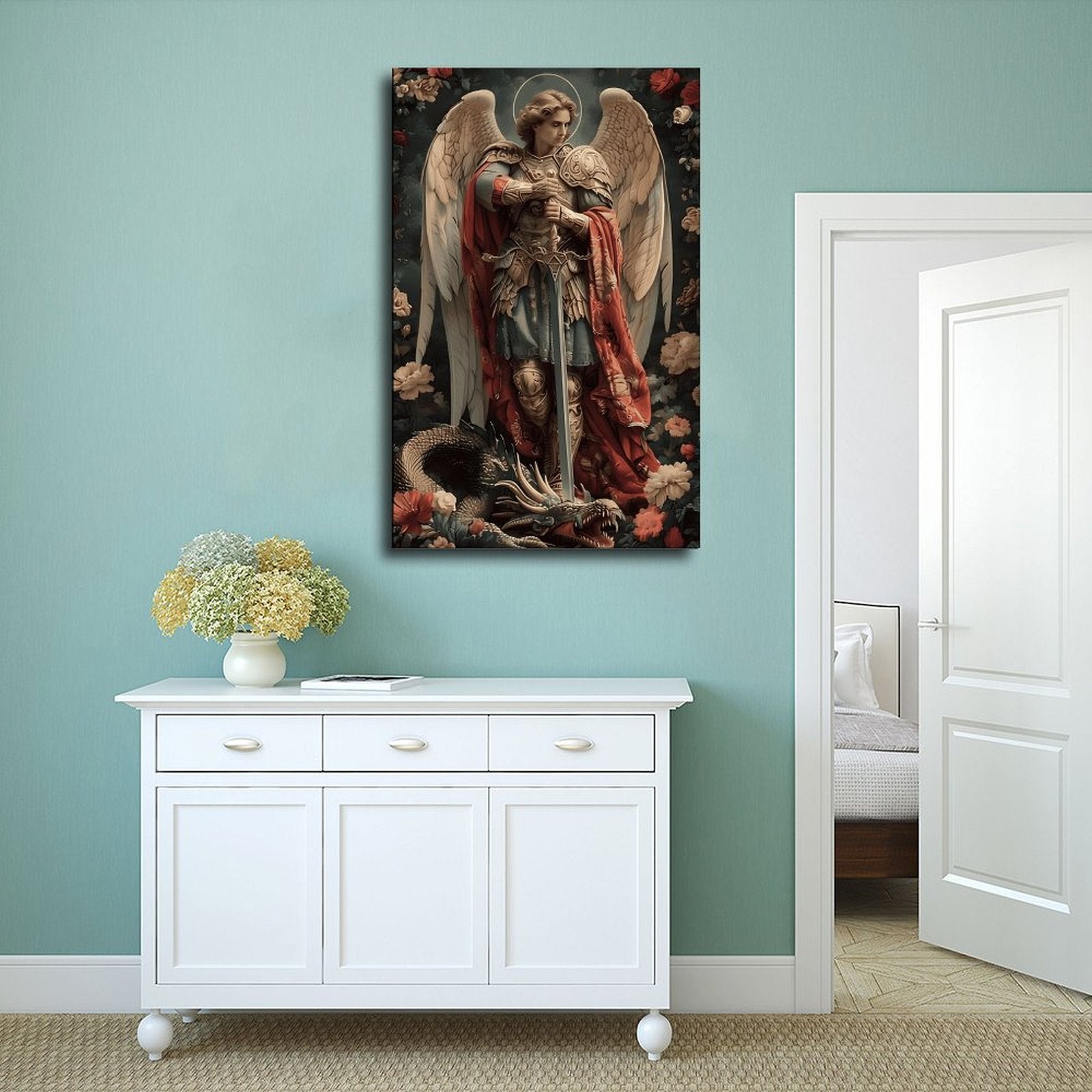 guardian angel devotional christian — Wrapped Canvas SCENE_02