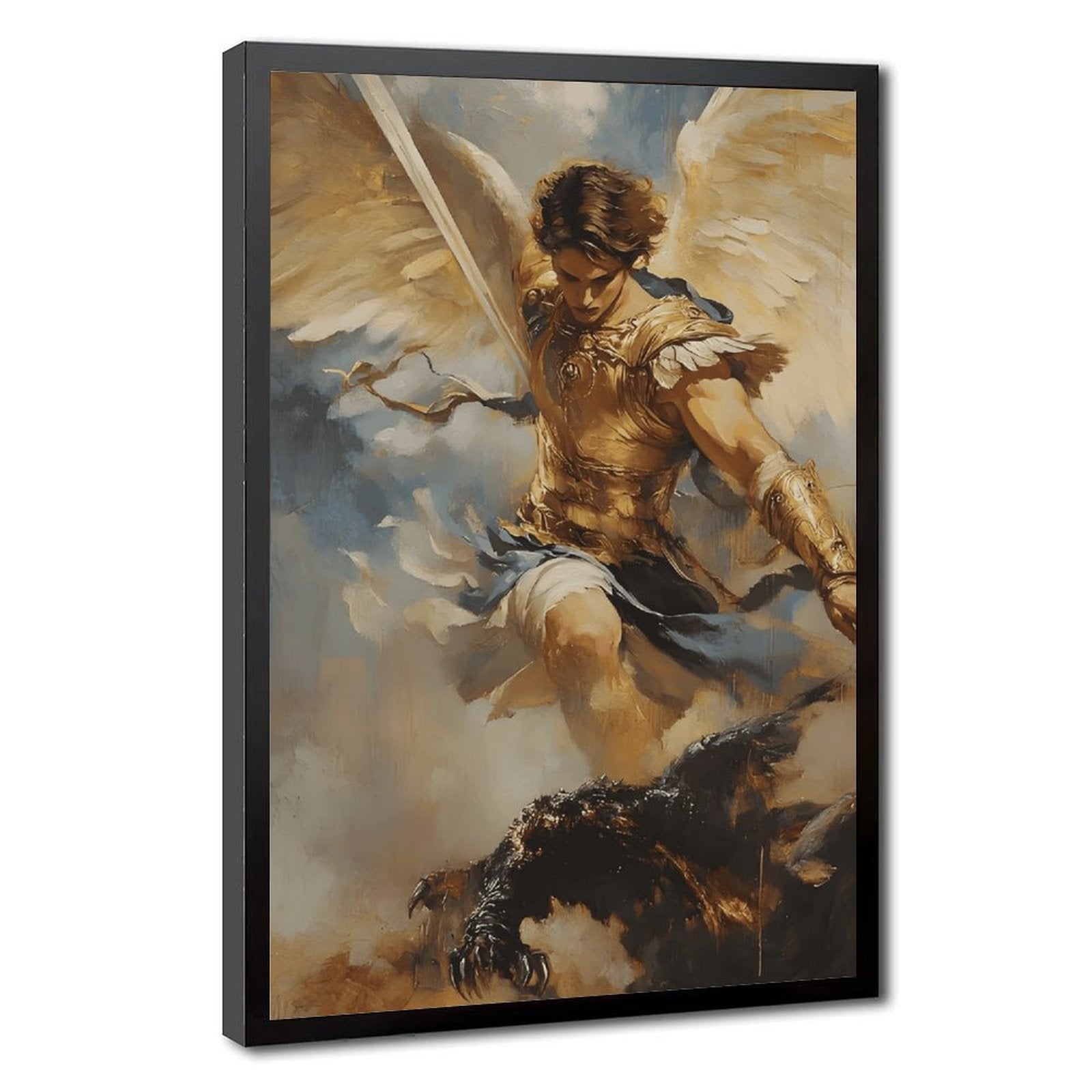 warrior angel sacred battle christian — Black Frame HERO
