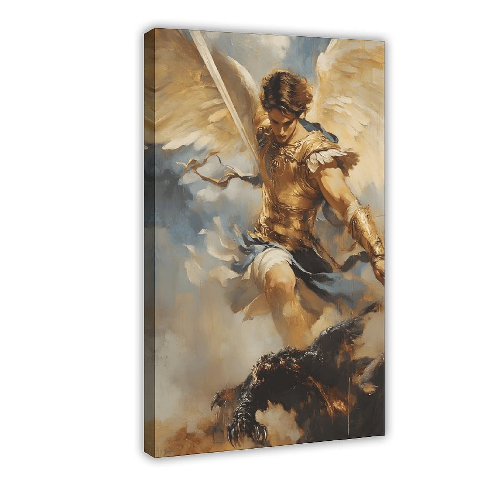 warrior angel sacred battle christian — Wrapped Canvas HERO
