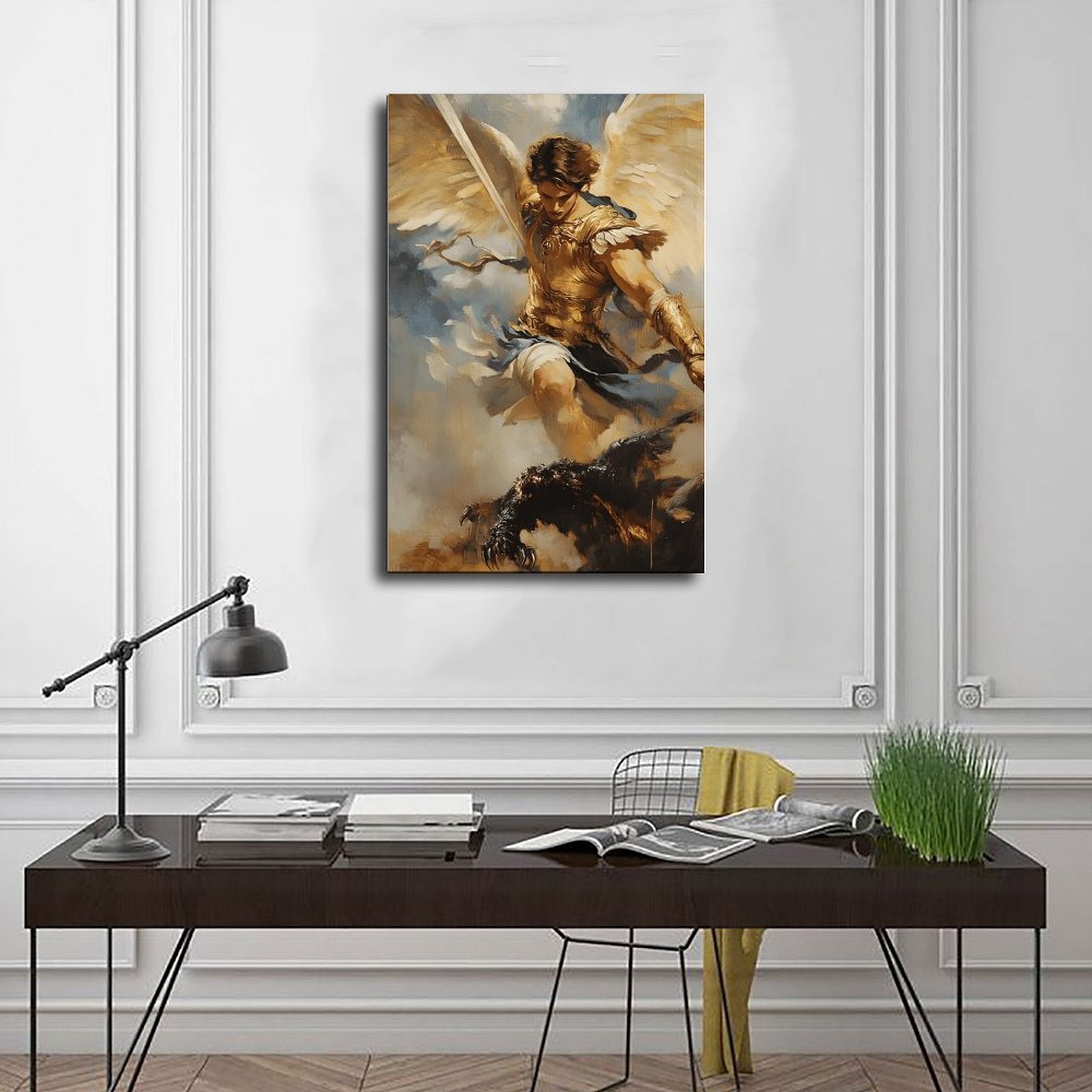 warrior angel sacred battle christian — Wrapped Canvas SCENE_01