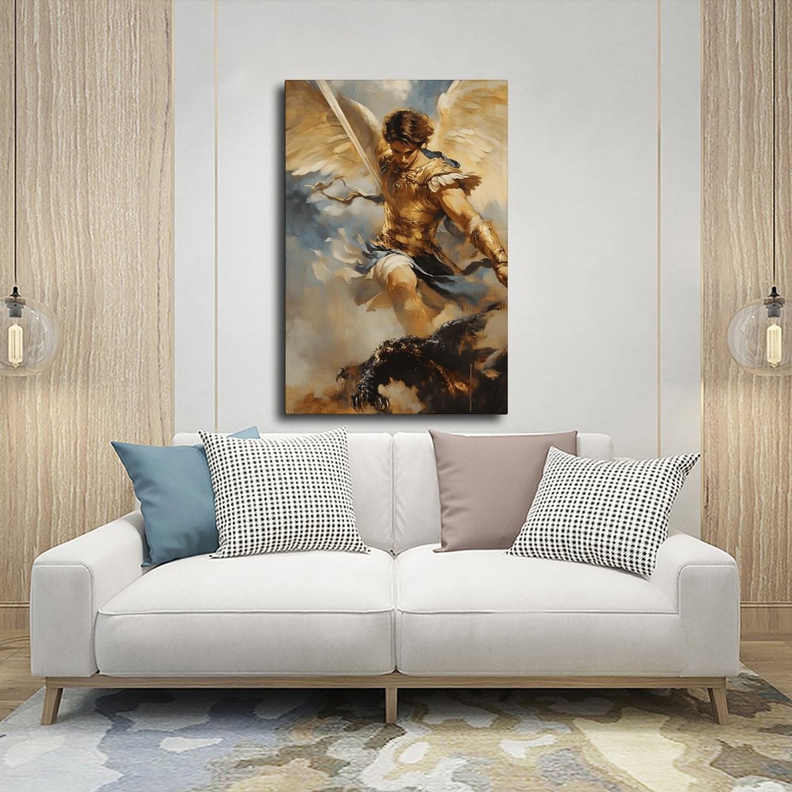 warrior angel sacred battle christian — Wrapped Canvas SCENE_03