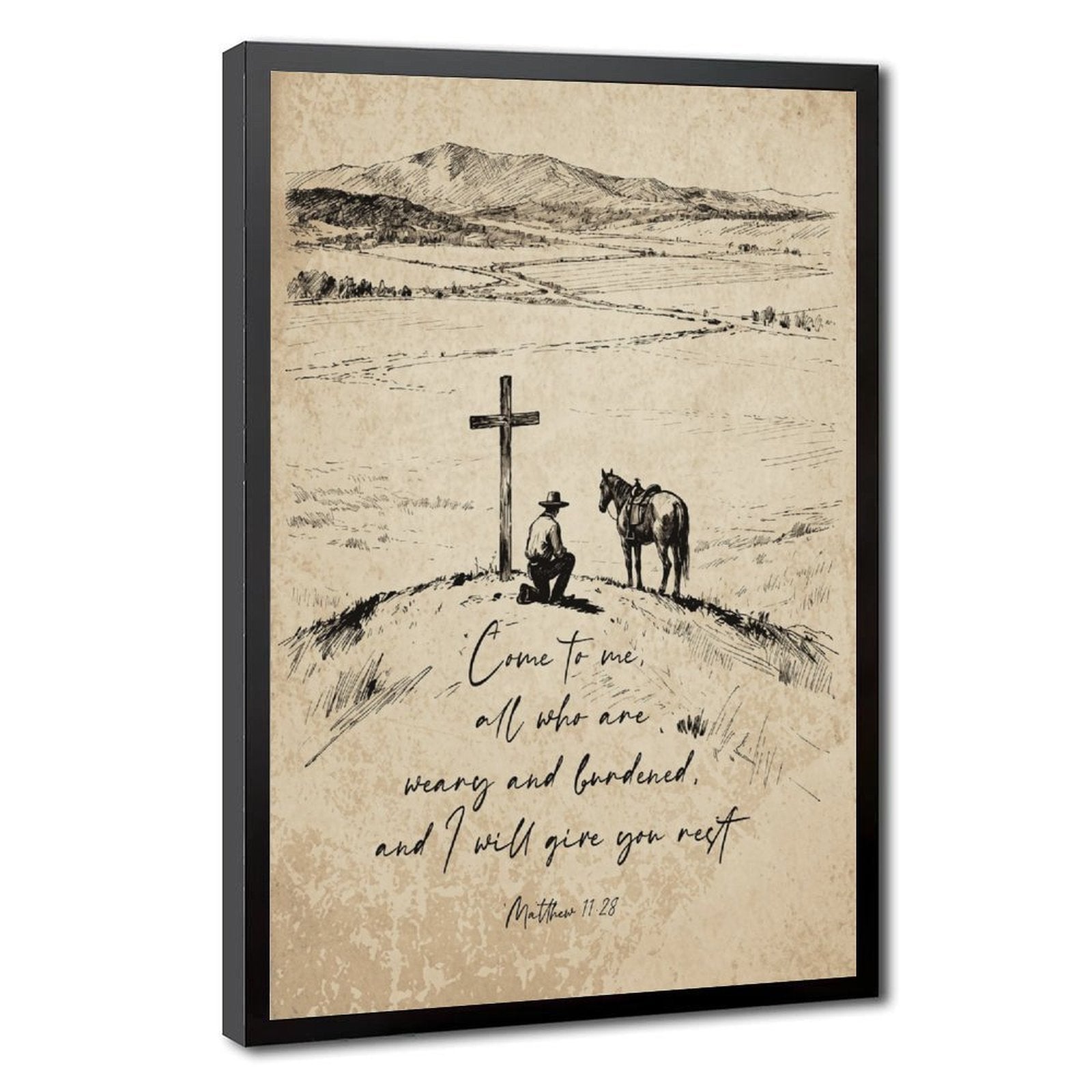 cross and handwritten prayer christian — Black Frame HERO