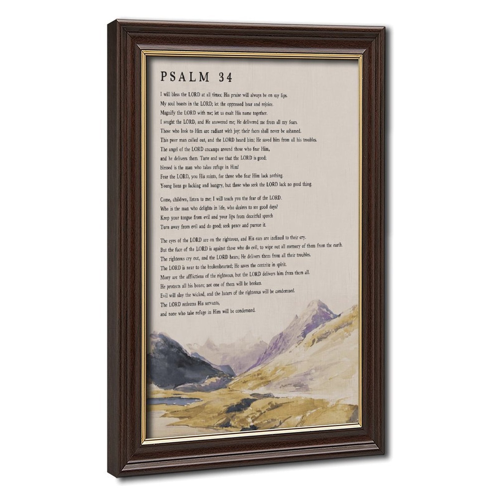psalm 91 christian scripture — Wood Grain Gold Frame HERO