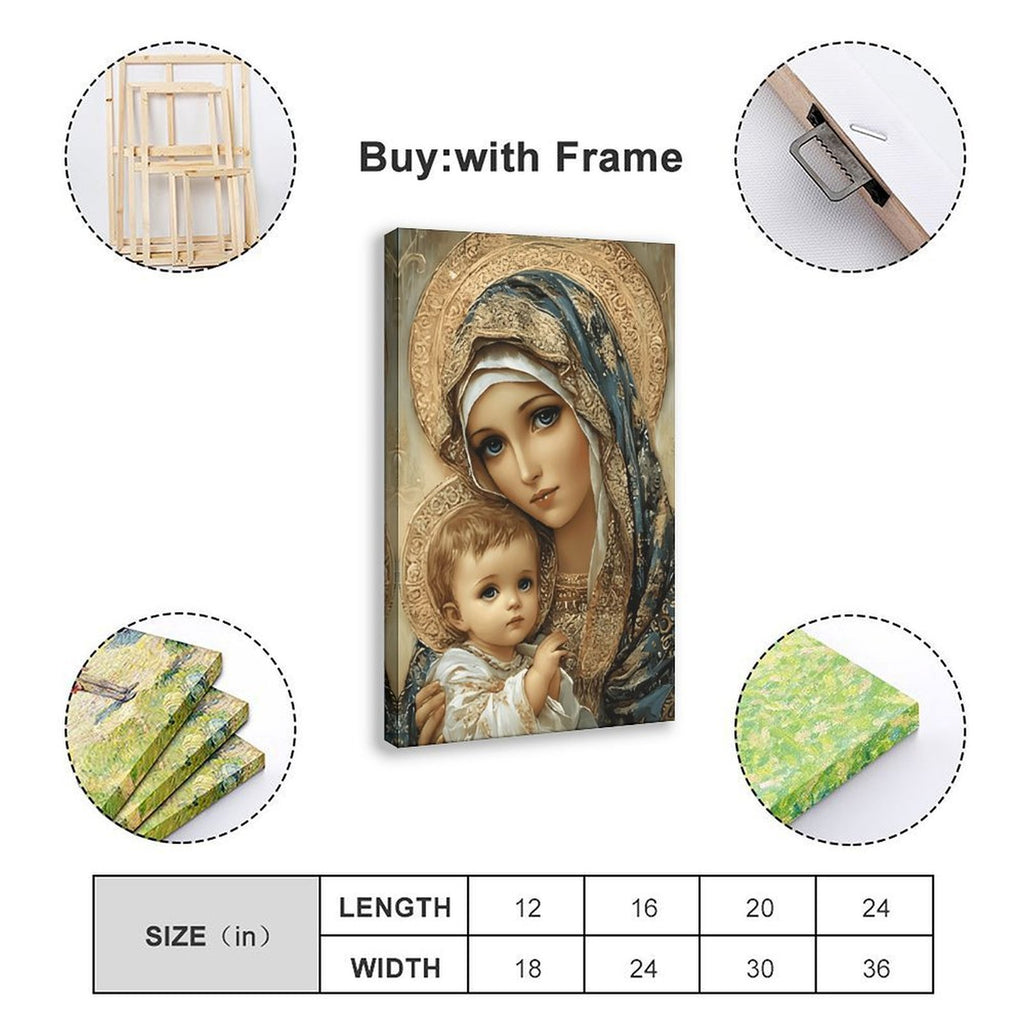 madonna with child devotional christian — Wrapped Canvas SIZE_GUIDE