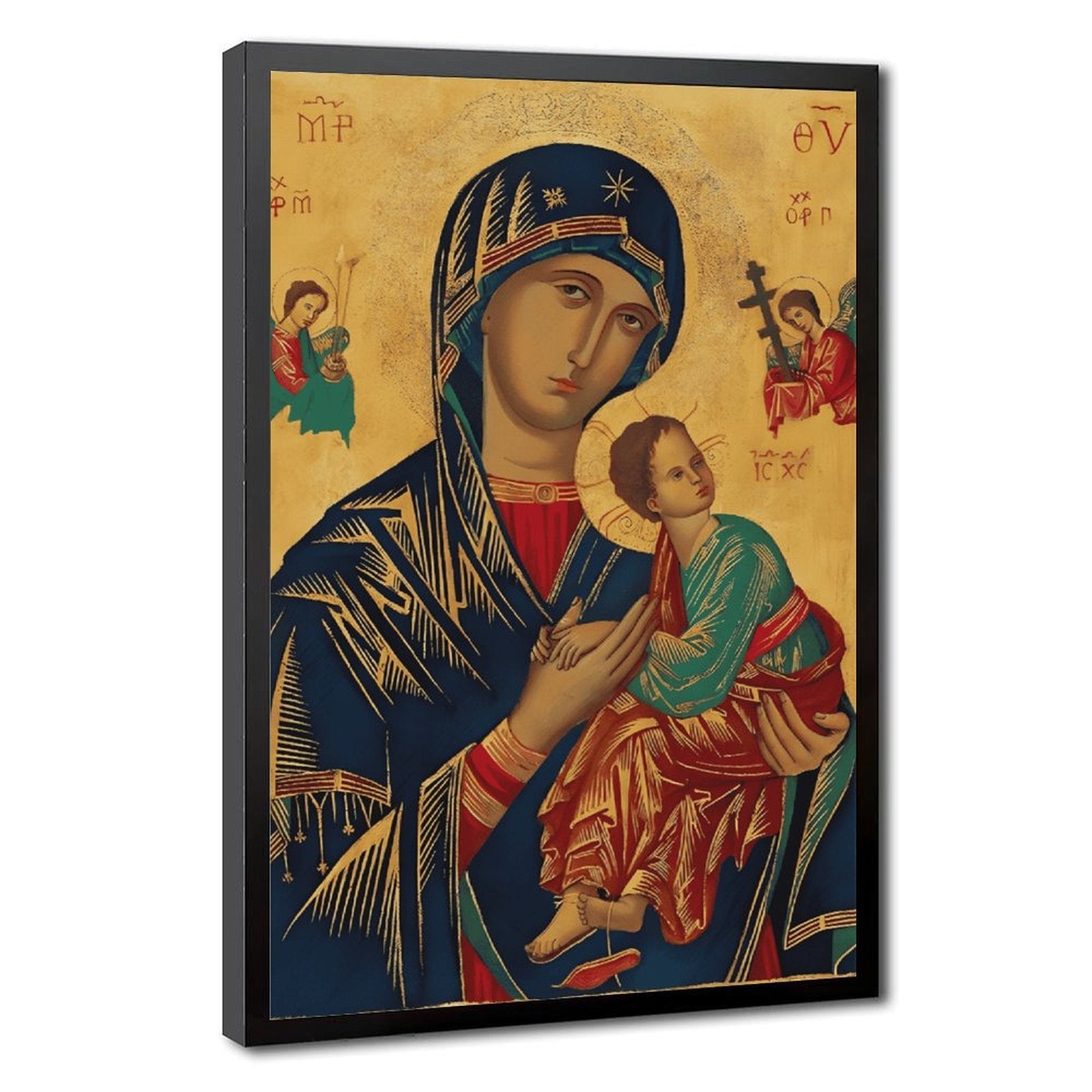 Madonna and Child icon in icon art style — Black Frame HERO