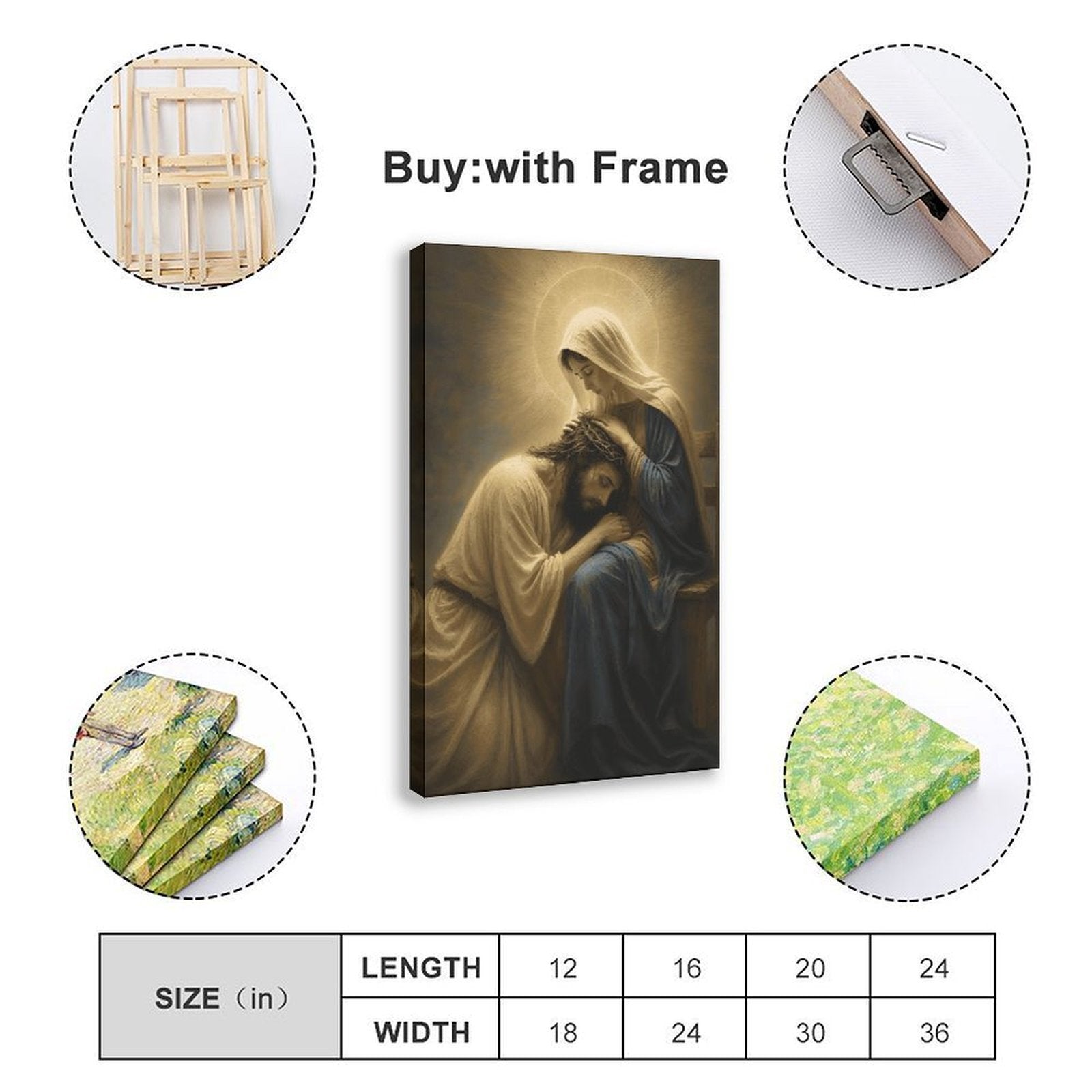 compassionate good shepherd christian — Wrapped Canvas SIZE_GUIDE