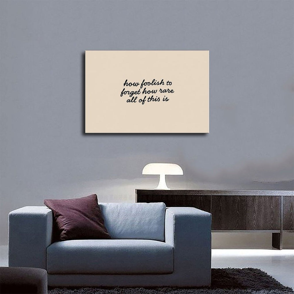 handwritten reflective quote on a warm neutral field in black, warm cream tones — Wrapped Canvas SCENE_03
