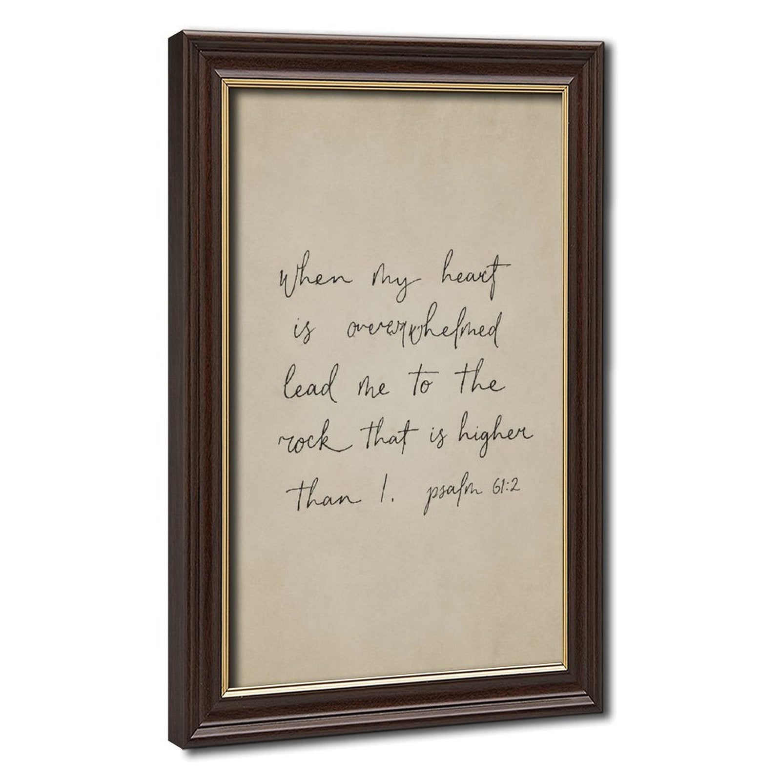 handwritten scripture verse typography in warm cream, soft gray tones — Wood Grain Gold Frame HERO