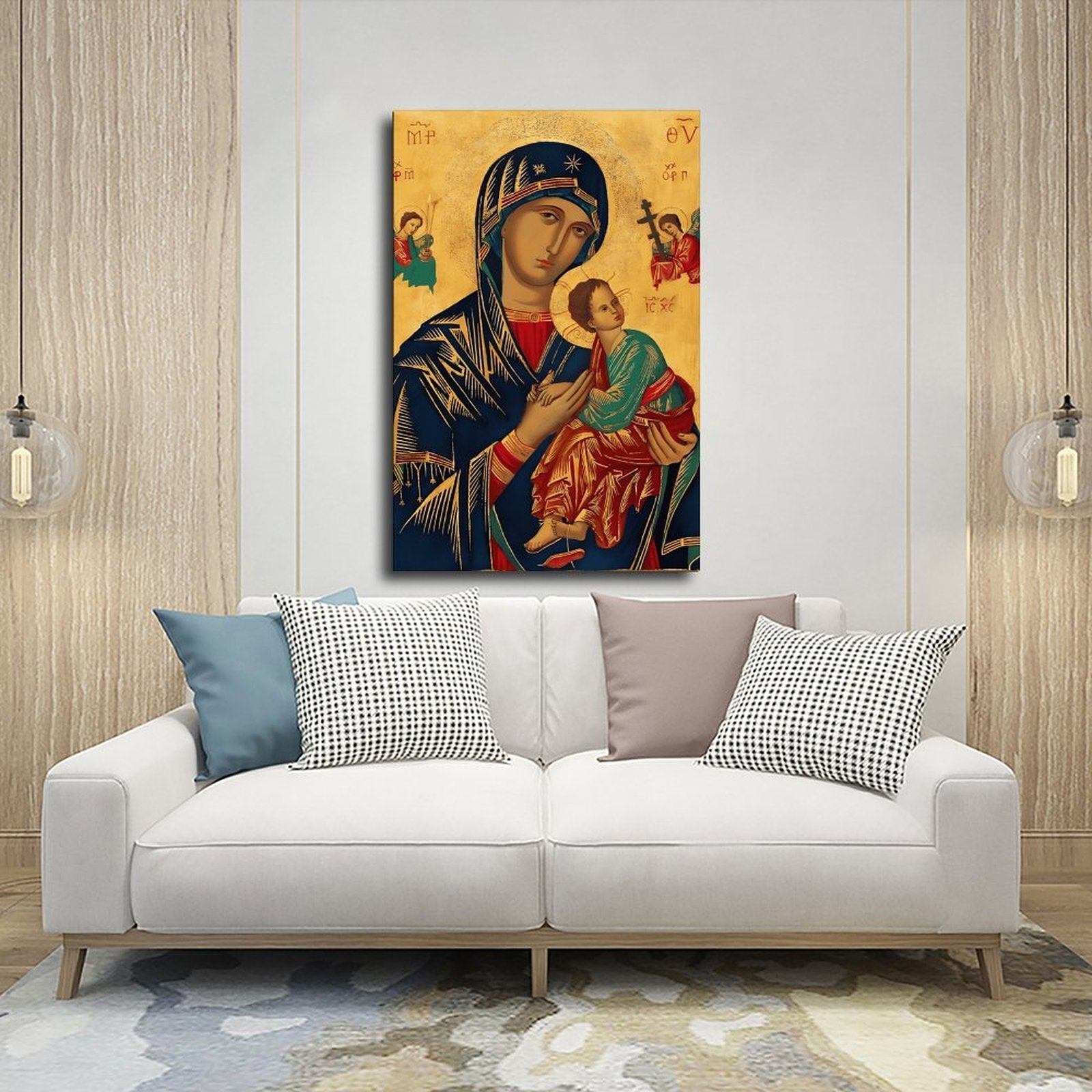 Madonna and Child icon in icon art style — Wrapped Canvas SCENE_03