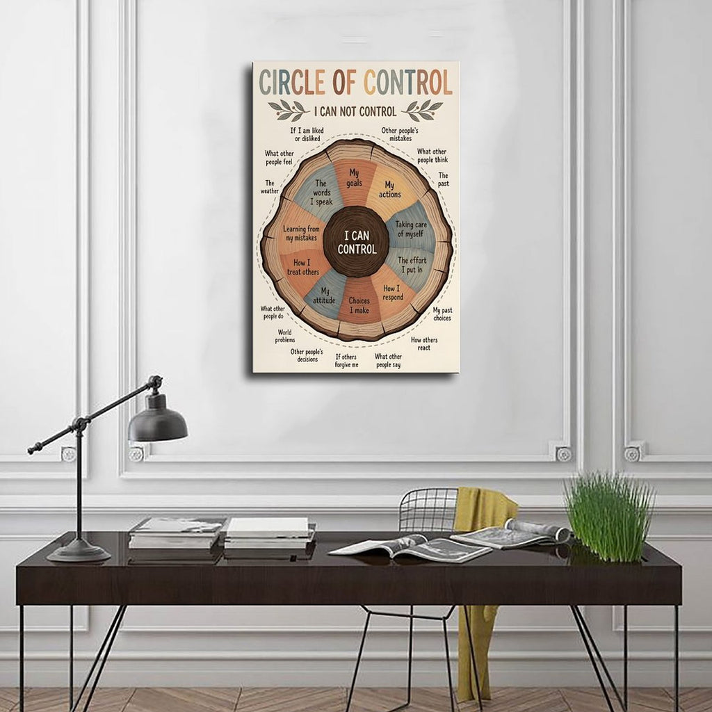 Circle of Control self-reflection infographic in infographic design style — Wrapped Canvas SCENE_01