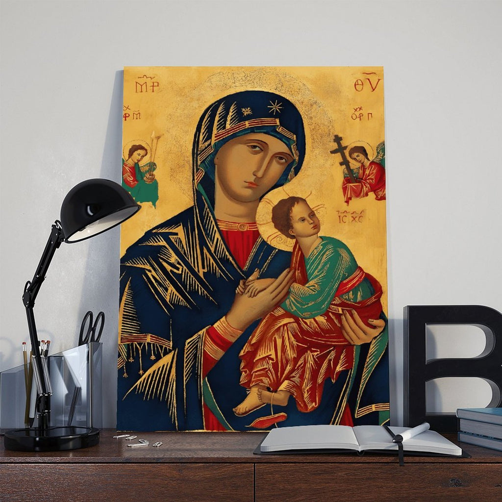 Madonna and Child icon in icon art style — Wrapped Canvas SCENE_06