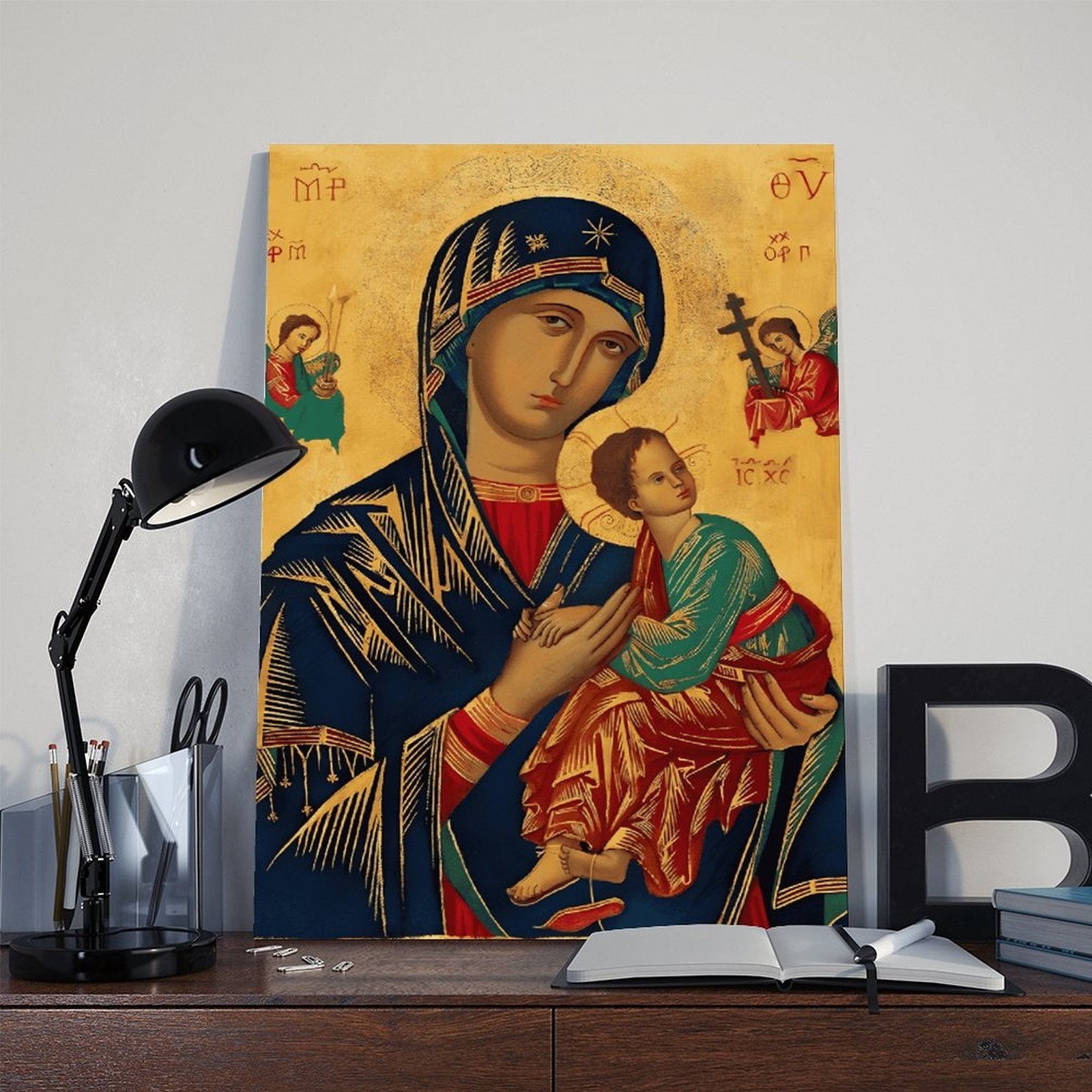 Madonna and Child icon in icon art style — Wrapped Canvas SCENE_06