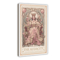 ornate crowned woman seated on a throne in art nouveau-inspired illustration style — Wrapped Canvas HERO