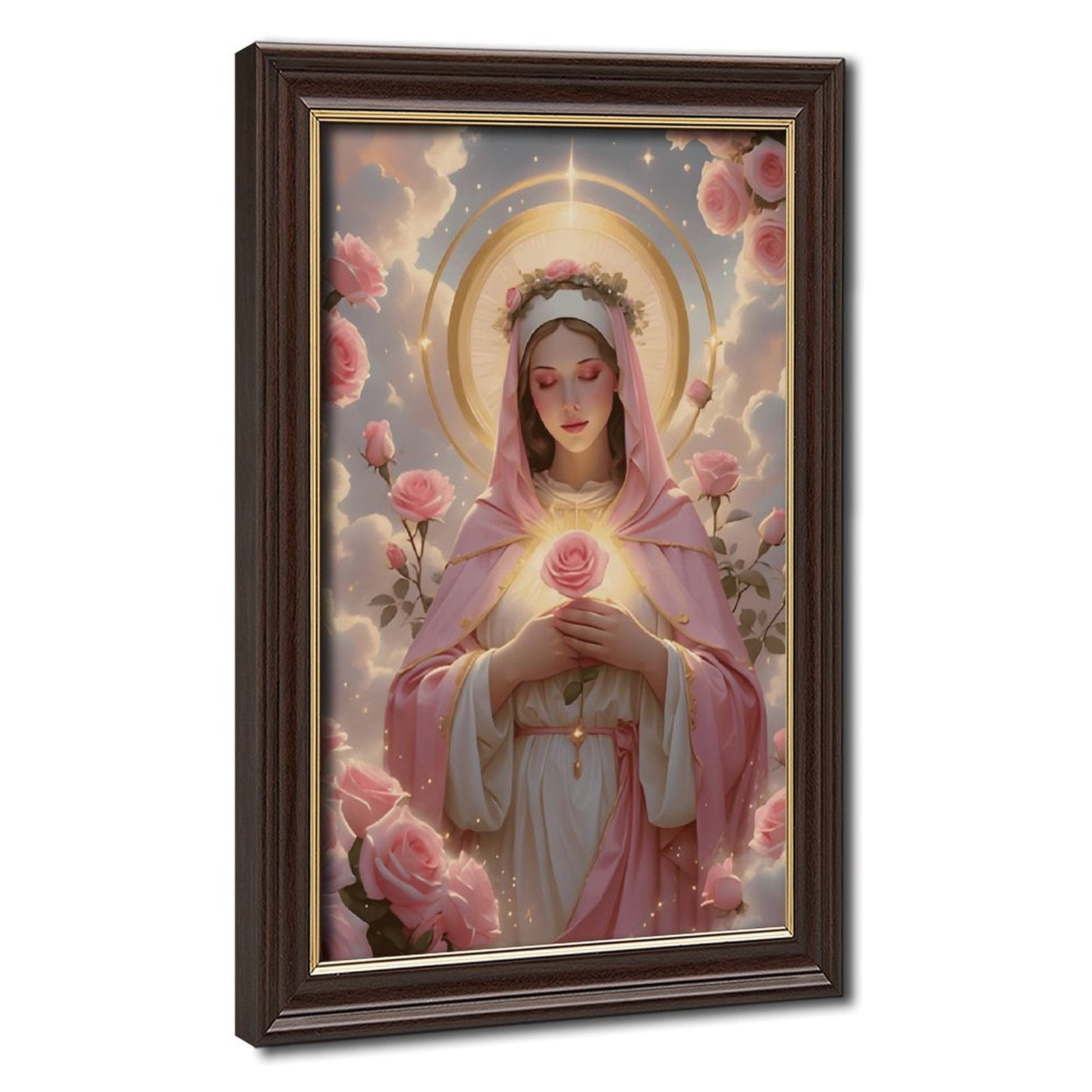 immaculate heart madonna christian — Wood Grain Gold Frame HERO