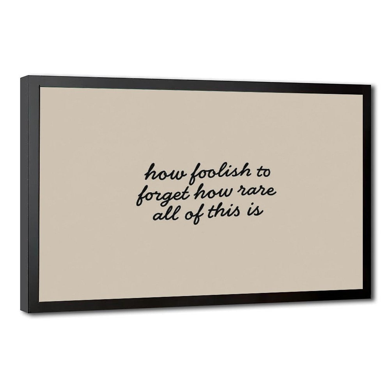 handwritten reflective quote on a warm neutral field in black, warm cream tones — Black Frame HERO