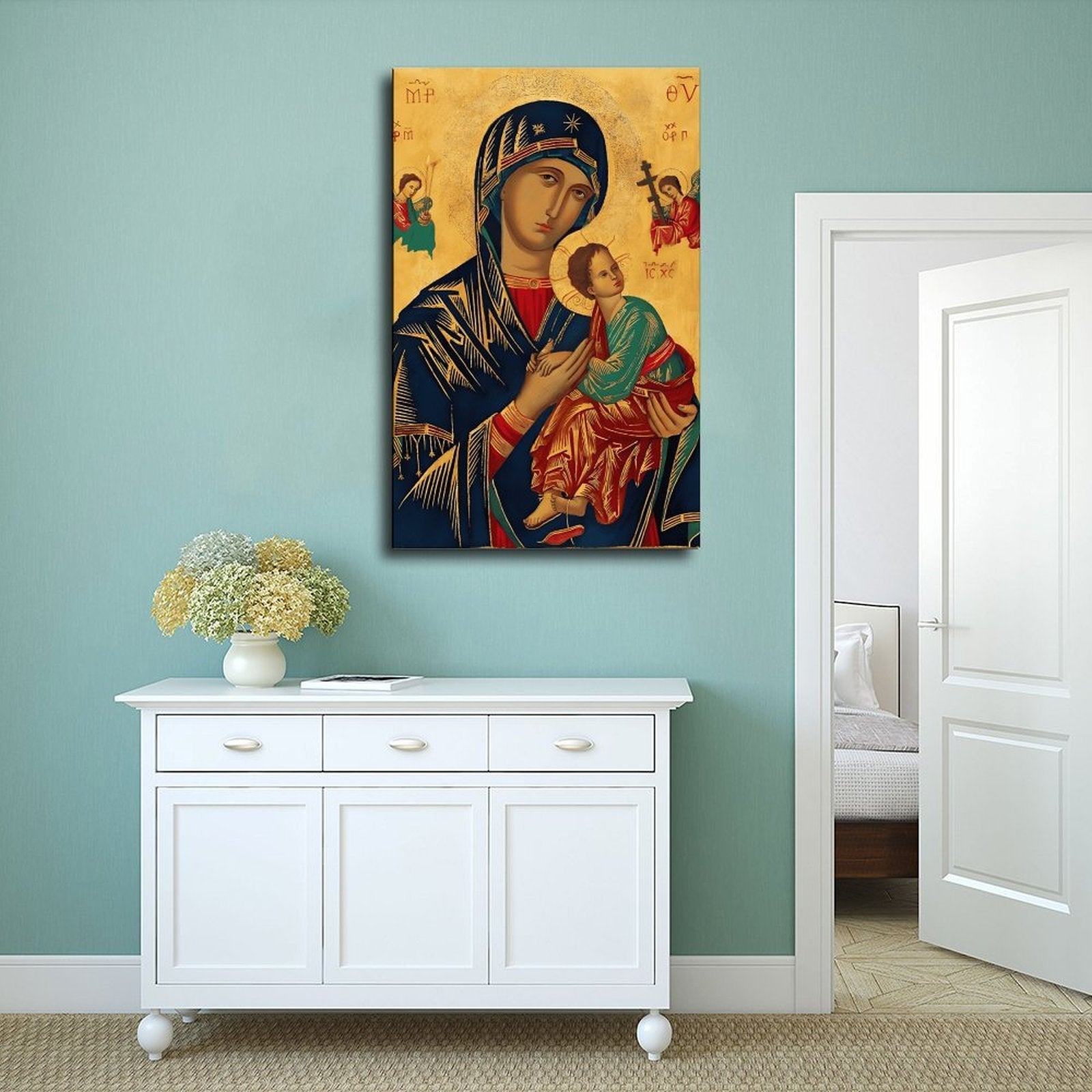 Madonna and Child icon in icon art style — Wrapped Canvas SCENE_02